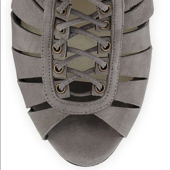 Francesco Russo Lace Up Suede Heels - Picture 3 of 7